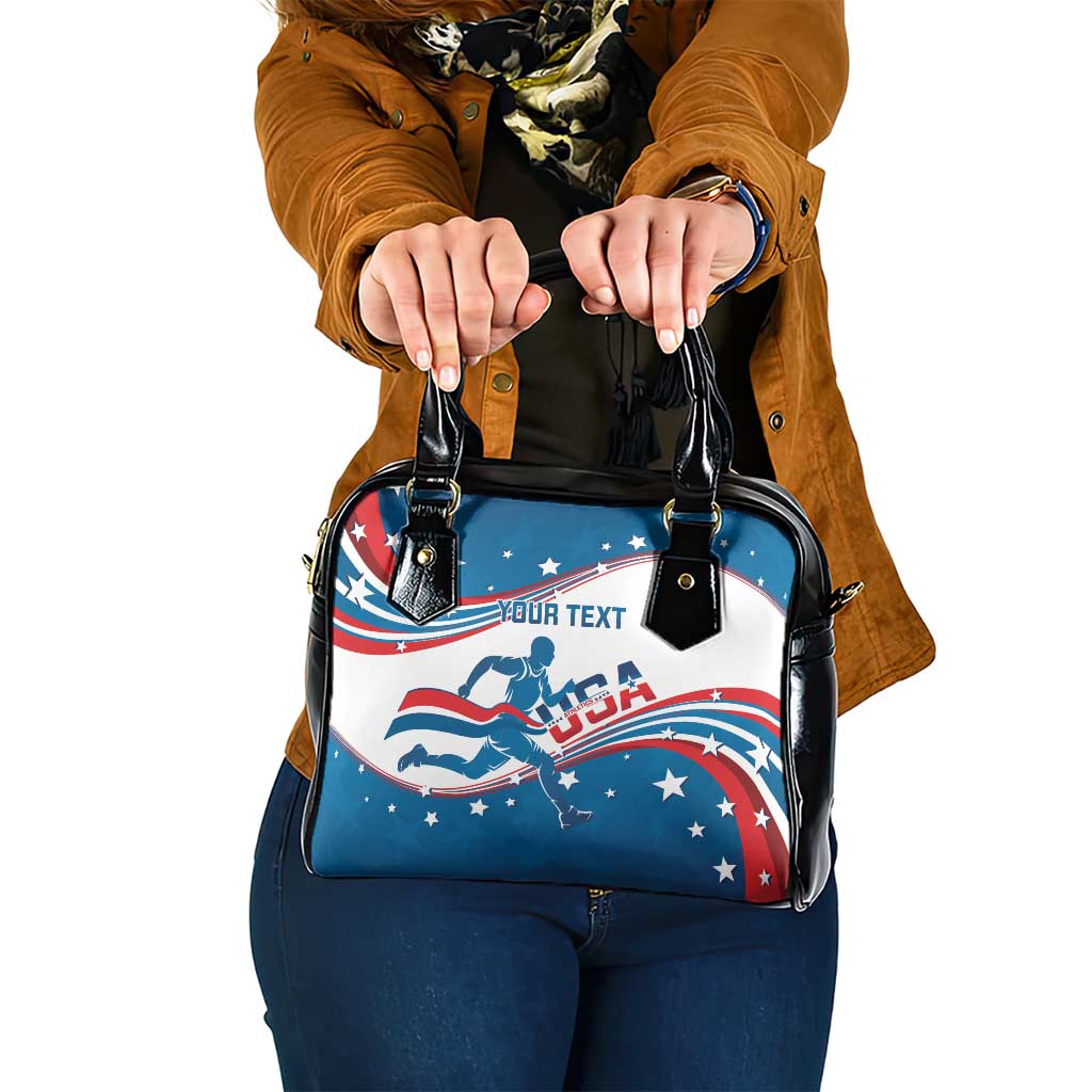 Custom USA Athletics Shoulder Handbag 2024 United States Flag Curve Style