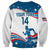 Custom USA Athletics Sweatshirt 2024 United States Flag Curve Style