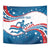 Custom USA Athletics Tapestry 2024 United States Flag Curve Style