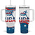 USA Athletics Tumbler With Handle 2024 United States Flag Curve Style