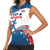 Custom USA Athletics Women Sleeveless Polo Shirt 2024 United States Flag Curve Style