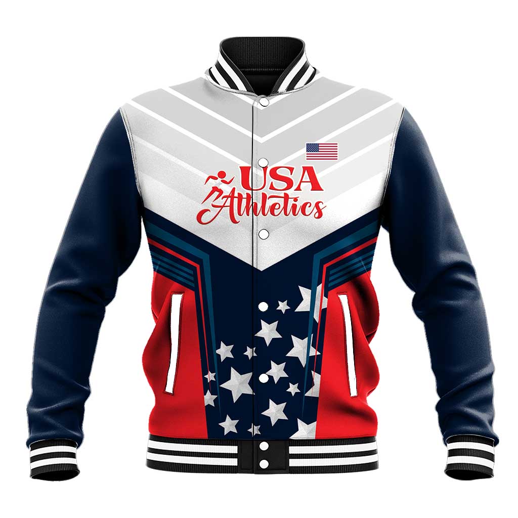 Custom USA Athletics Baseball Jacket 2024 United States Champions Proud - Wonder Print Shop