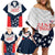 Custom USA Athletics Family Matching Off Shoulder Short Dress and Hawaiian Shirt 2024 United States Champions Proud - Wonder Print Shop