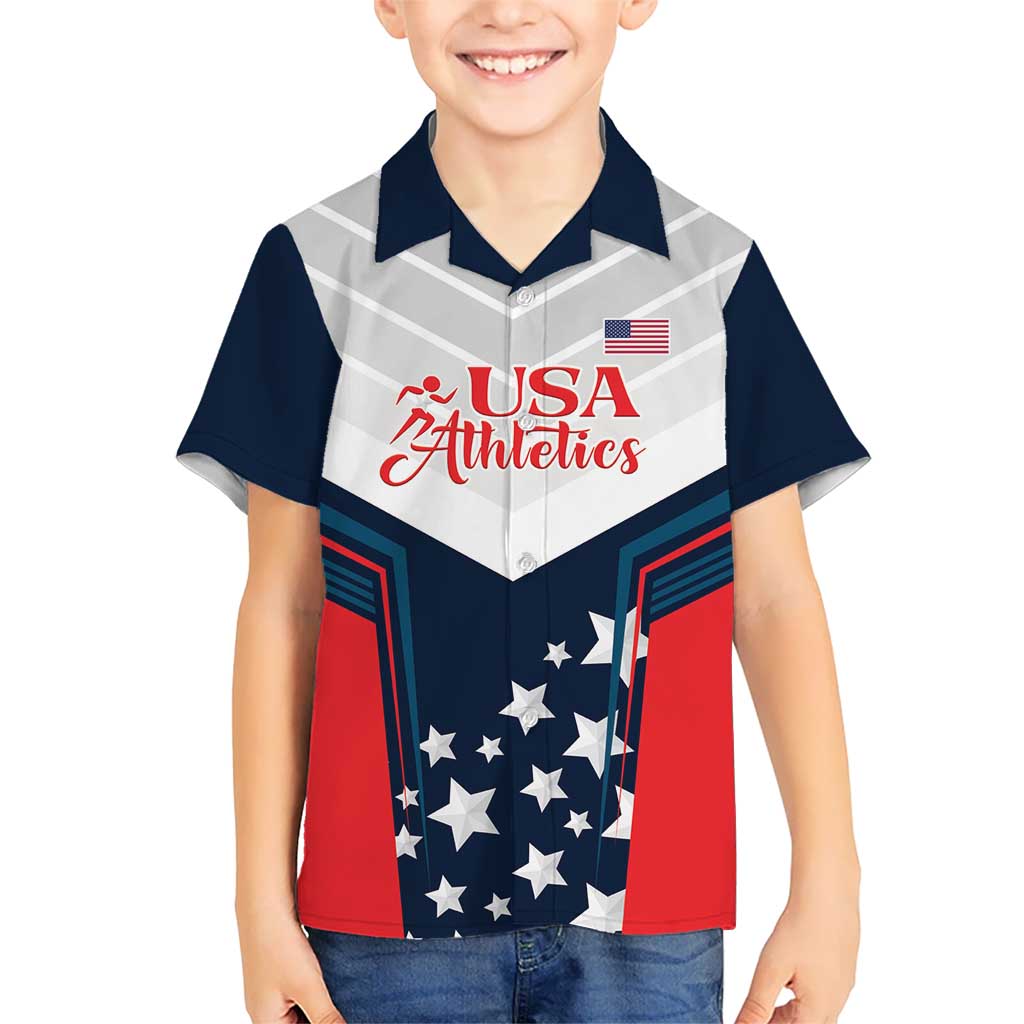 Custom USA Athletics Kid Hawaiian Shirt 2024 United States Champions Proud - Wonder Print Shop