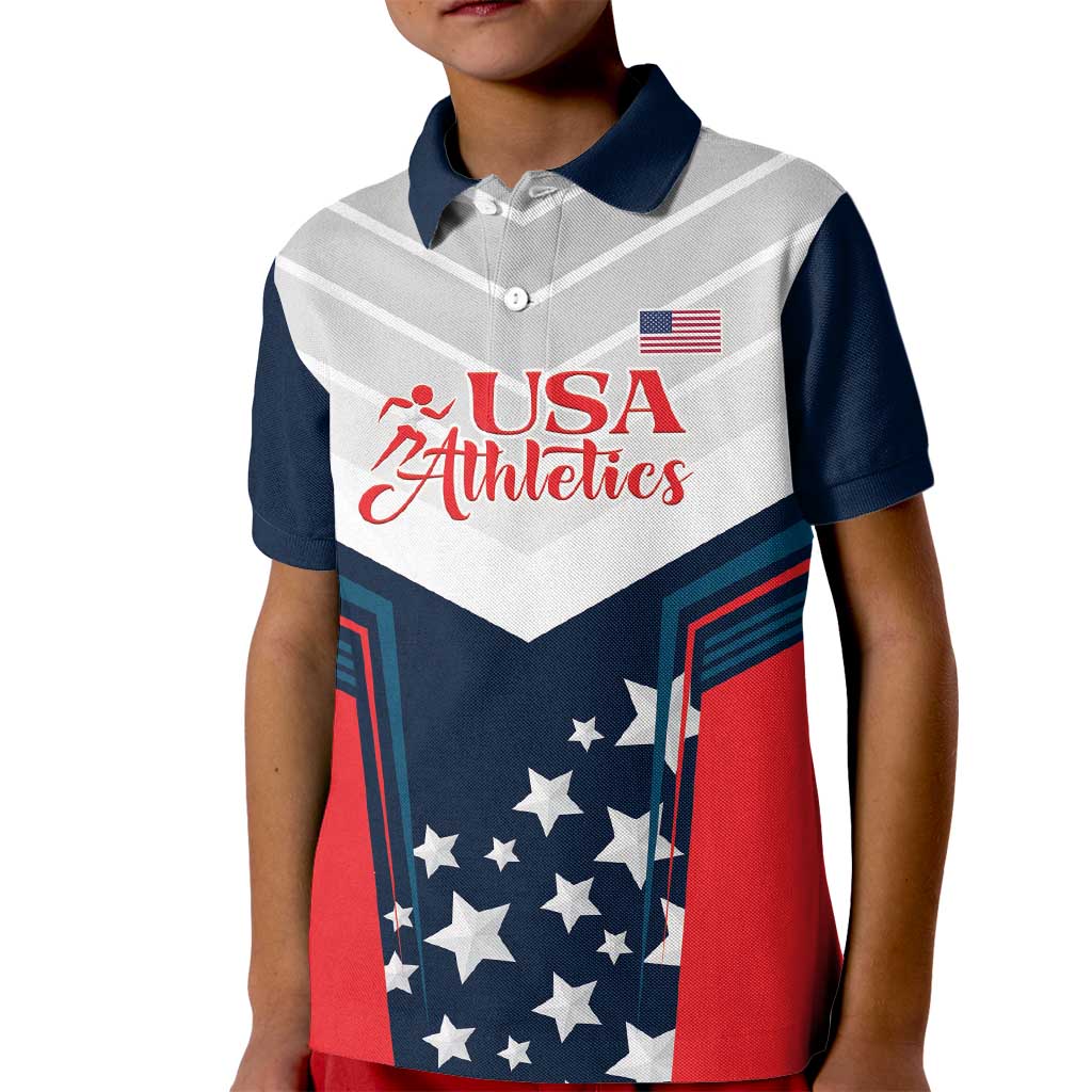 Custom USA Athletics Kid Polo Shirt 2024 United States Champions Proud - Wonder Print Shop