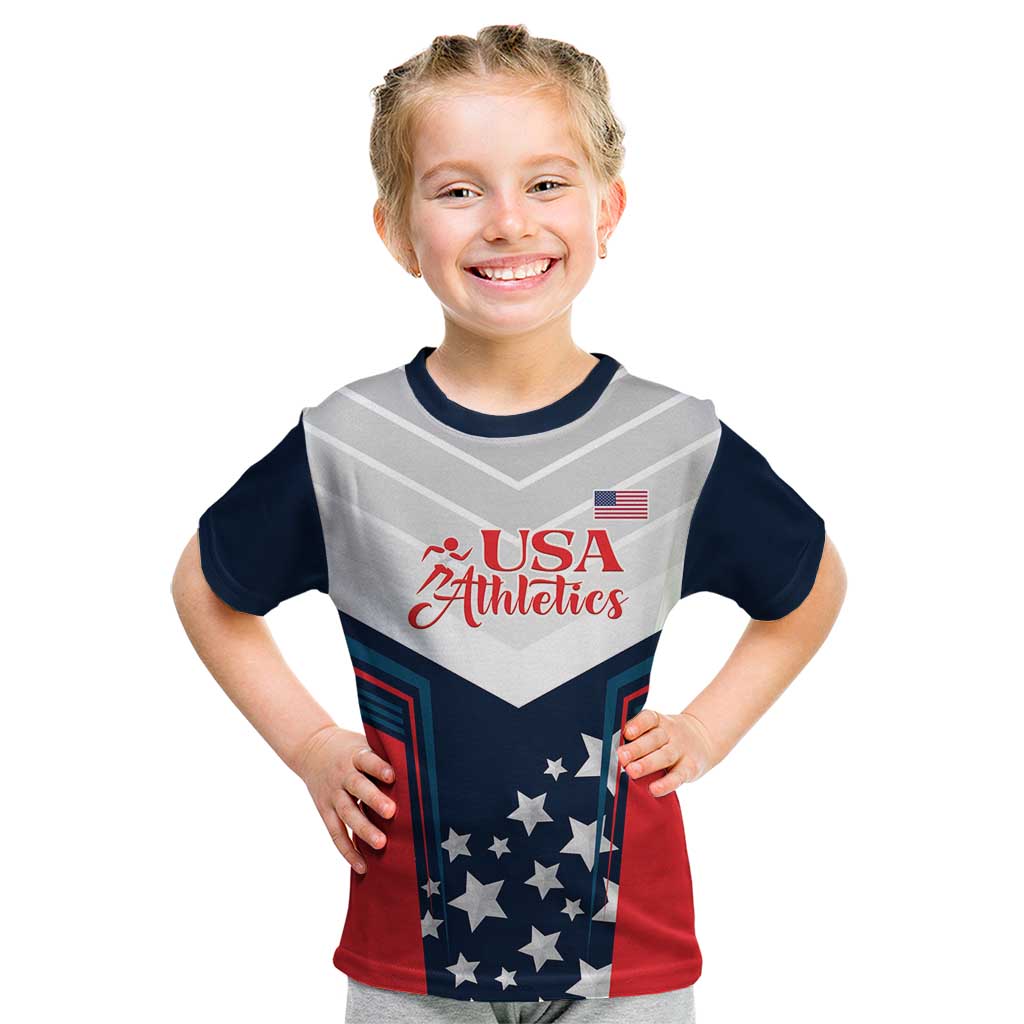 Custom USA Athletics Kid T Shirt 2024 United States Champions Proud - Wonder Print Shop