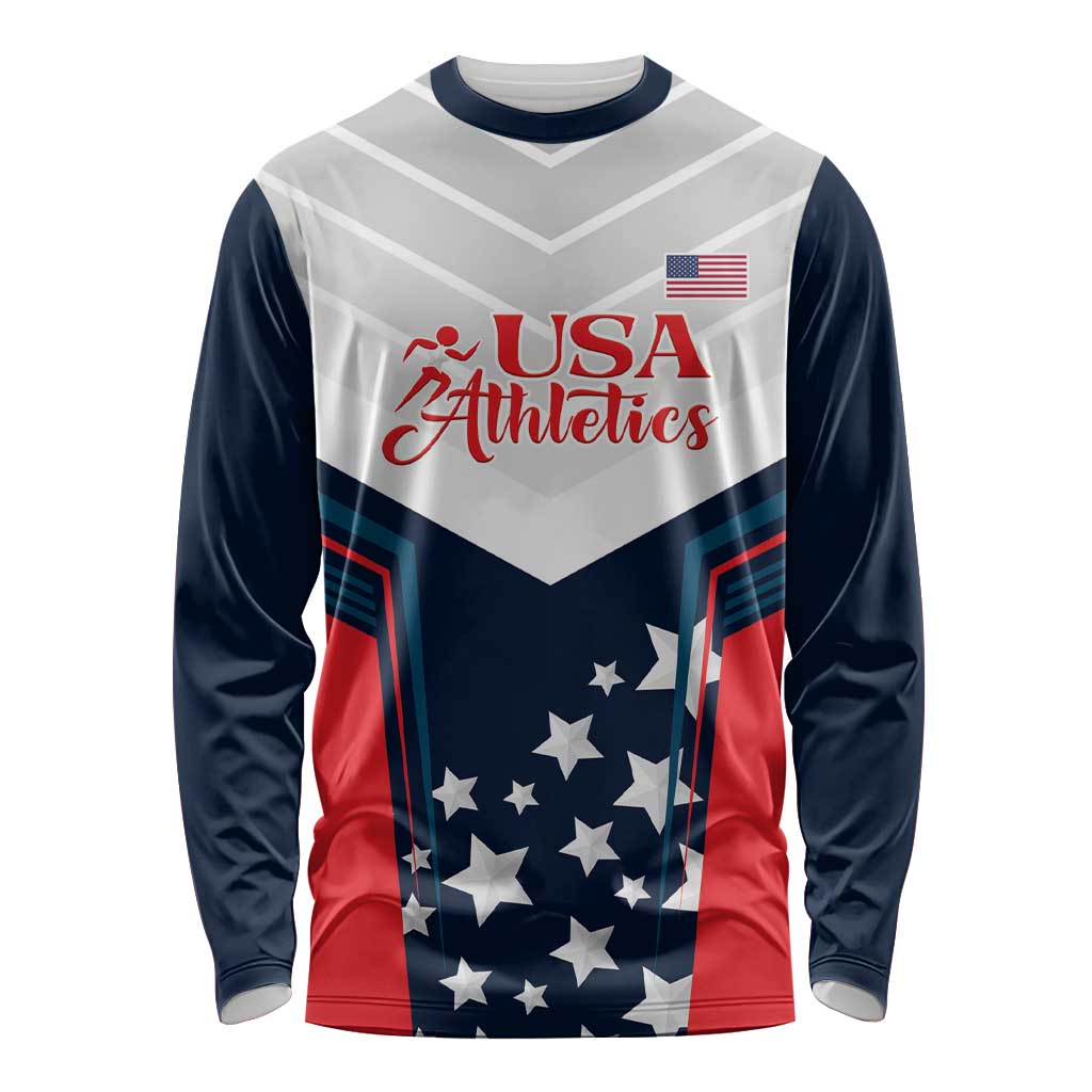 Custom USA Athletics Long Sleeve Shirt 2024 United States Champions Proud - Wonder Print Shop