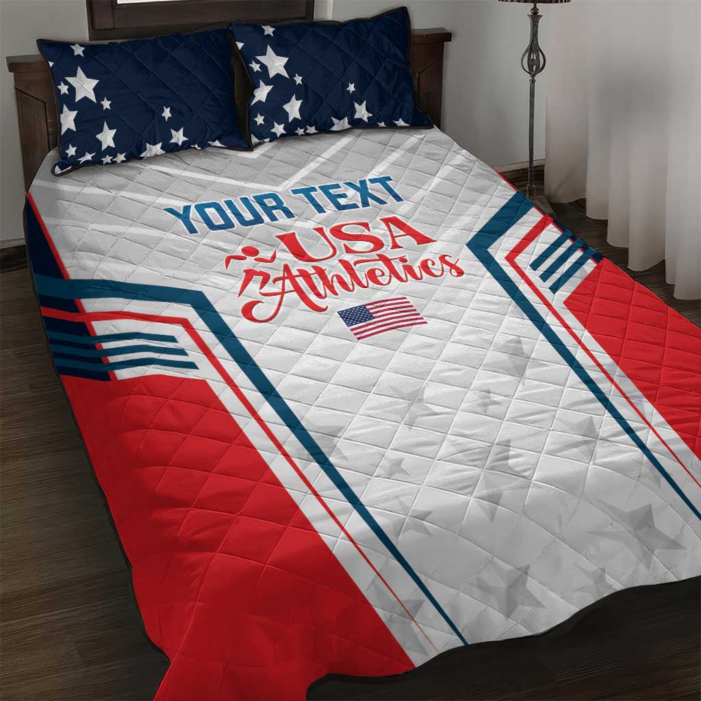 Custom USA Athletics Quilt Bed Set 2024 United States Champions Proud