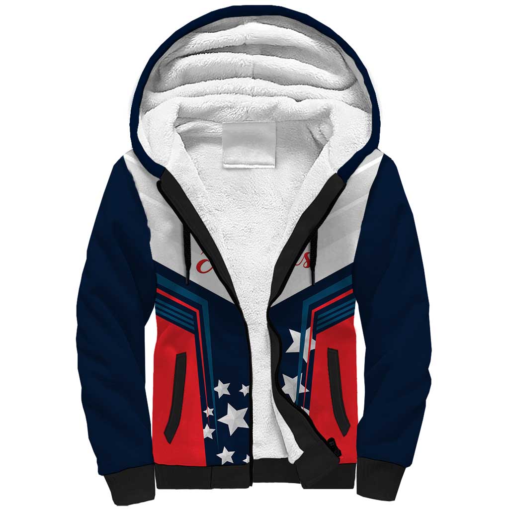 Custom USA Athletics Sherpa Hoodie 2024 United States Champions Proud