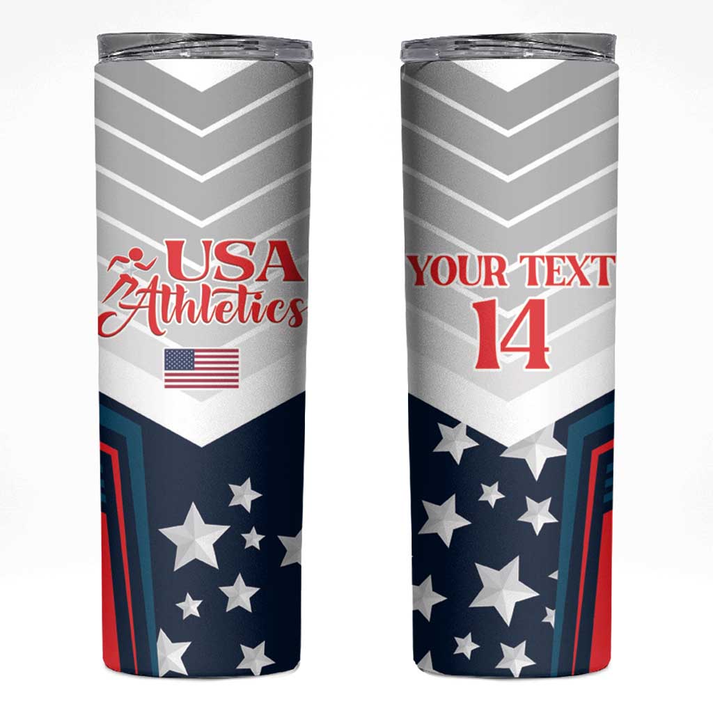 Custom USA Athletics Skinny Tumbler 2024 United States Champions Proud