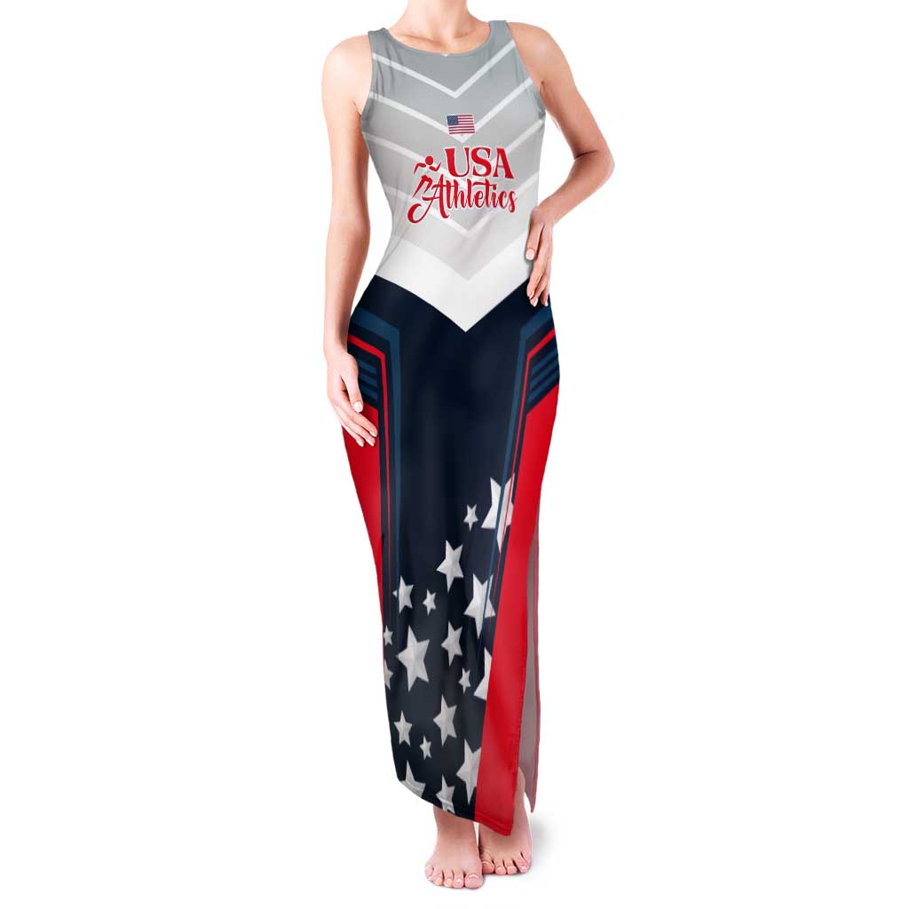 Custom USA Athletics Tank Maxi Dress 2024 United States Champions Proud