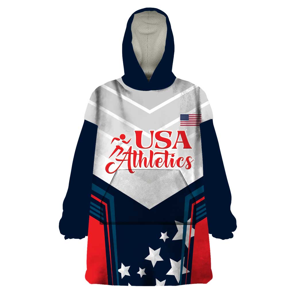 Custom USA Athletics Wearable Blanket Hoodie 2024 United States Champions Proud