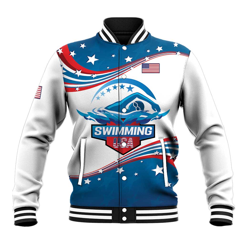 Personalized USA Swimming Baseball Jacket 2024 We Are The Champions - Wonder Print Shop