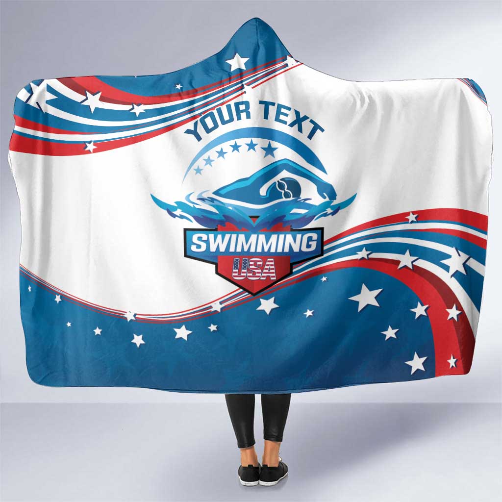 Personalized USA Swimming Hooded Blanket 2024 We Are The Champions