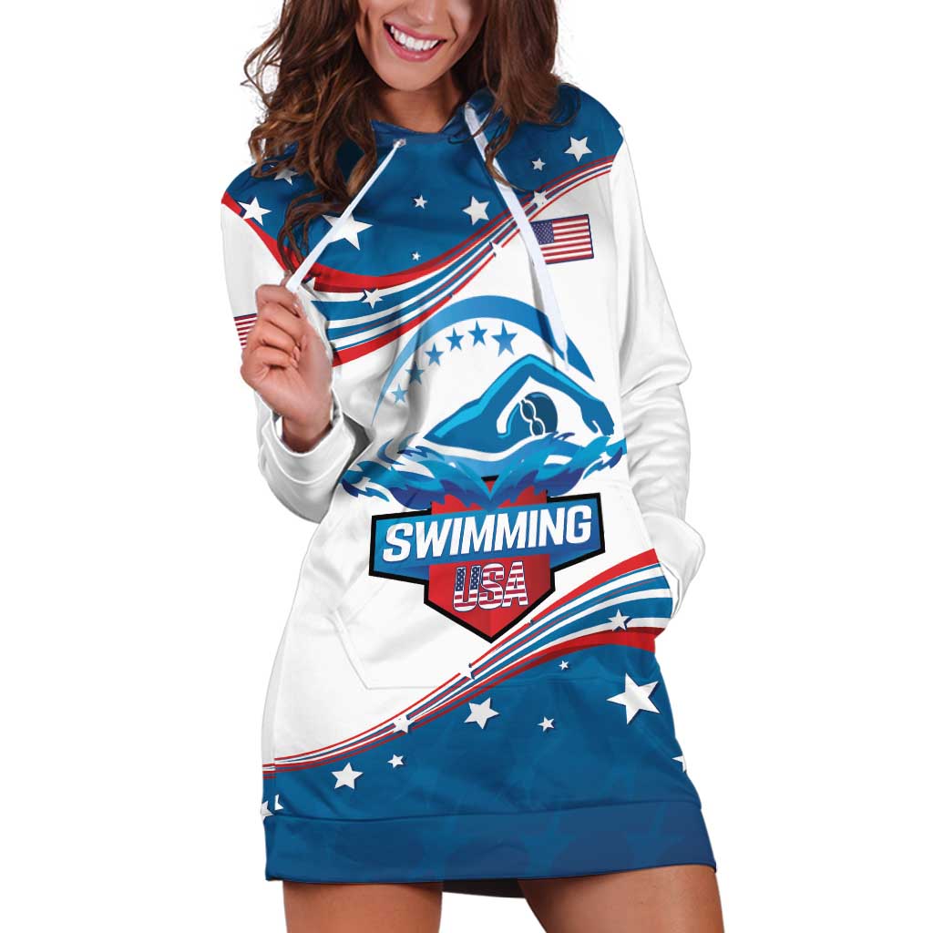 Personalized USA Swimming Hoodie Dress 2024 We Are The Champions - Wonder Print Shop