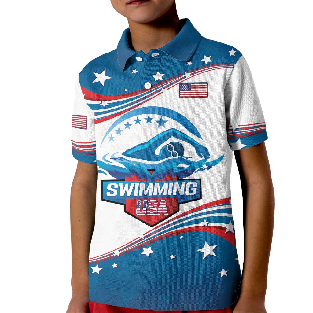 Personalized USA Swimming Kid Polo Shirt 2024 We Are The Champions - Wonder Print Shop