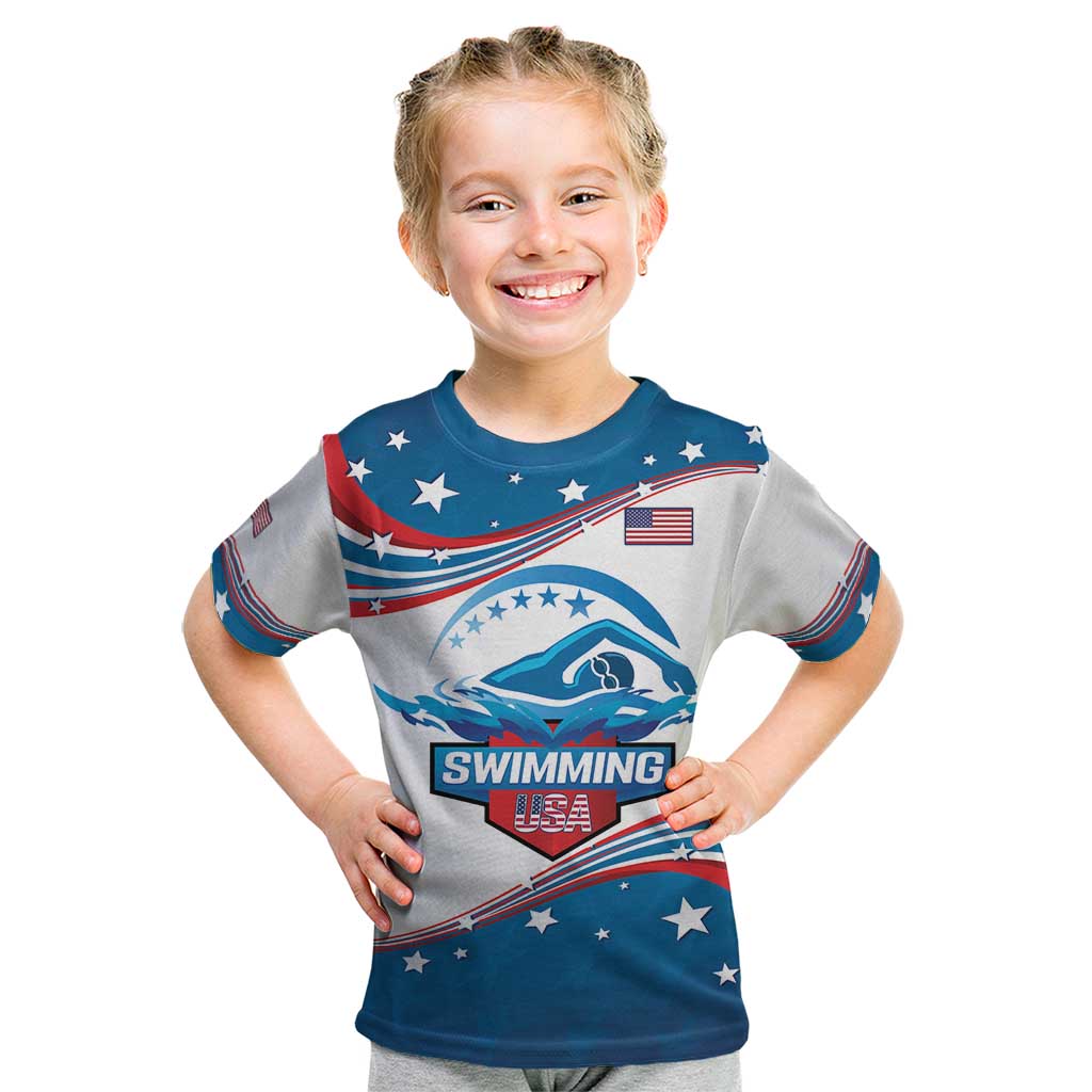 Personalized USA Swimming Kid T Shirt 2024 We Are The Champions - Wonder Print Shop