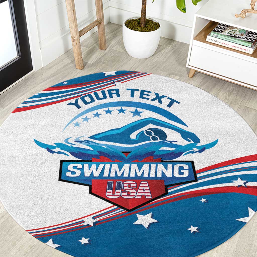 Personalized USA Swimming Round Carpet 2024 We Are The Champions