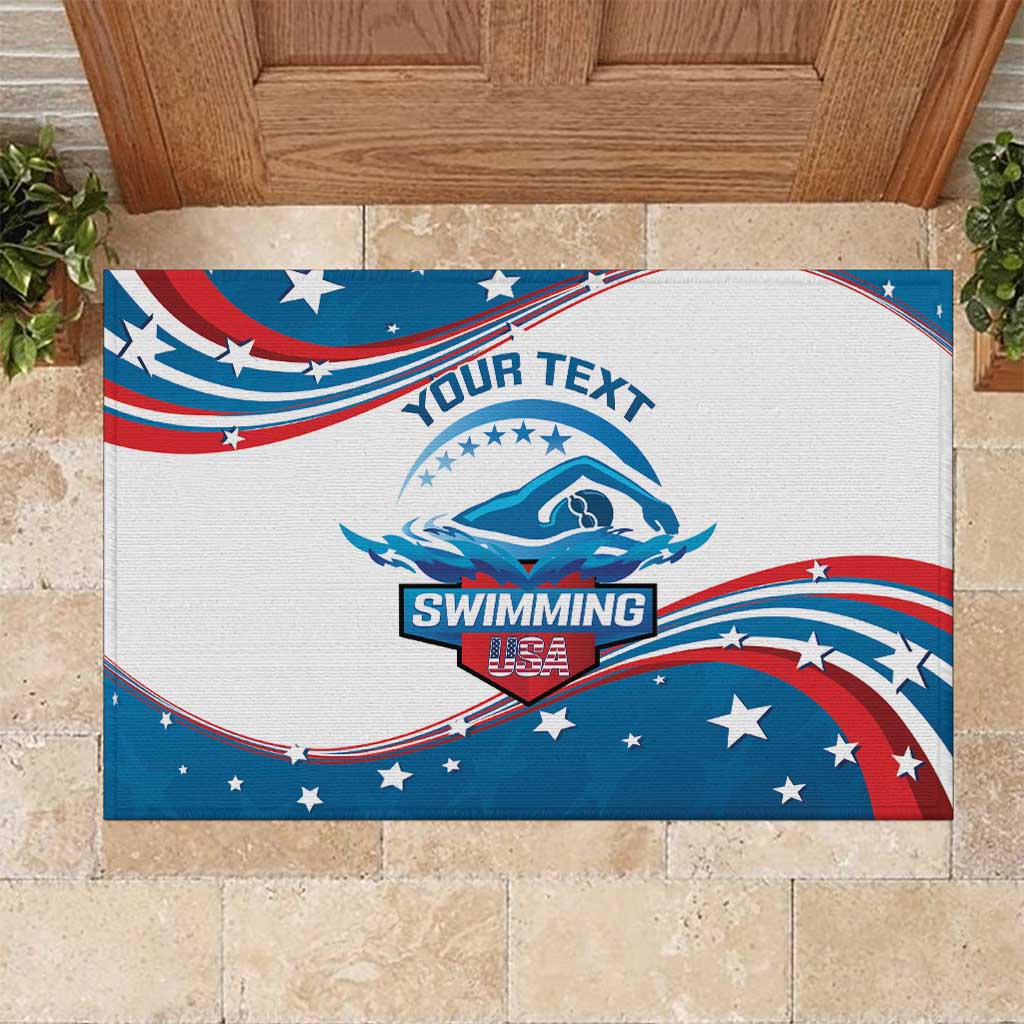 Personalized USA Swimming Rubber Doormat 2024 We Are The Champions