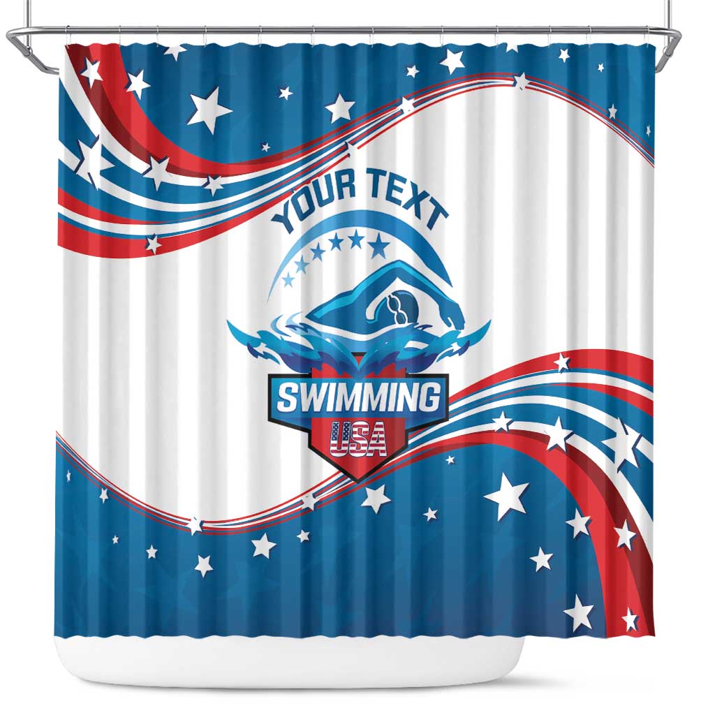 Personalized USA Swimming Shower Curtain 2024 We Are The Champions