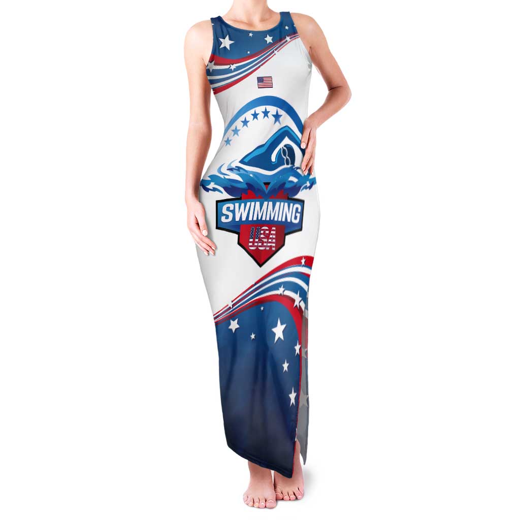 Personalized USA Swimming Tank Maxi Dress 2024 We Are The Champions