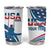 Personalized USA Gymnastics Tumbler Cup 2024 United States Flag Curve Style