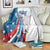 Personalized USA Fencing Blanket 2024 United States Flag Curve Style