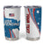 Personalized USA Fencing Tumbler Cup 2024 United States Flag Curve Style