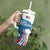 Personalized USA Fencing Tumbler With Handle 2024 United States Flag Curve Style