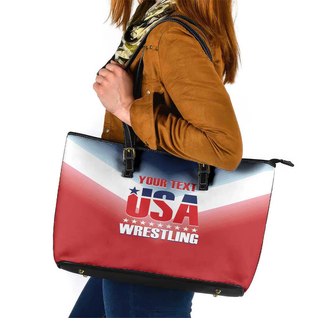 Custom USA Wrestling Leather Tote Bag 2024 Sporty Style