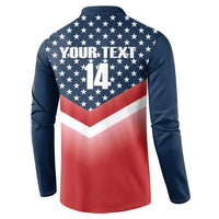 Navy back graphic sweatshirt with star pattern, Your Text, and number 14