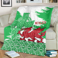 Grunge Green Wales Blanket Celtic Cross Welsh Red Dragon - Wonder Print Shop