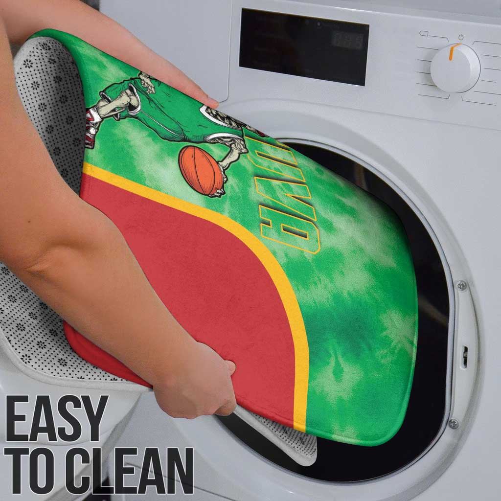 Lithuania Tie Dye Basketball Custom Bathroom Set Lietuva Skeleton Green - Wonder Print Shop