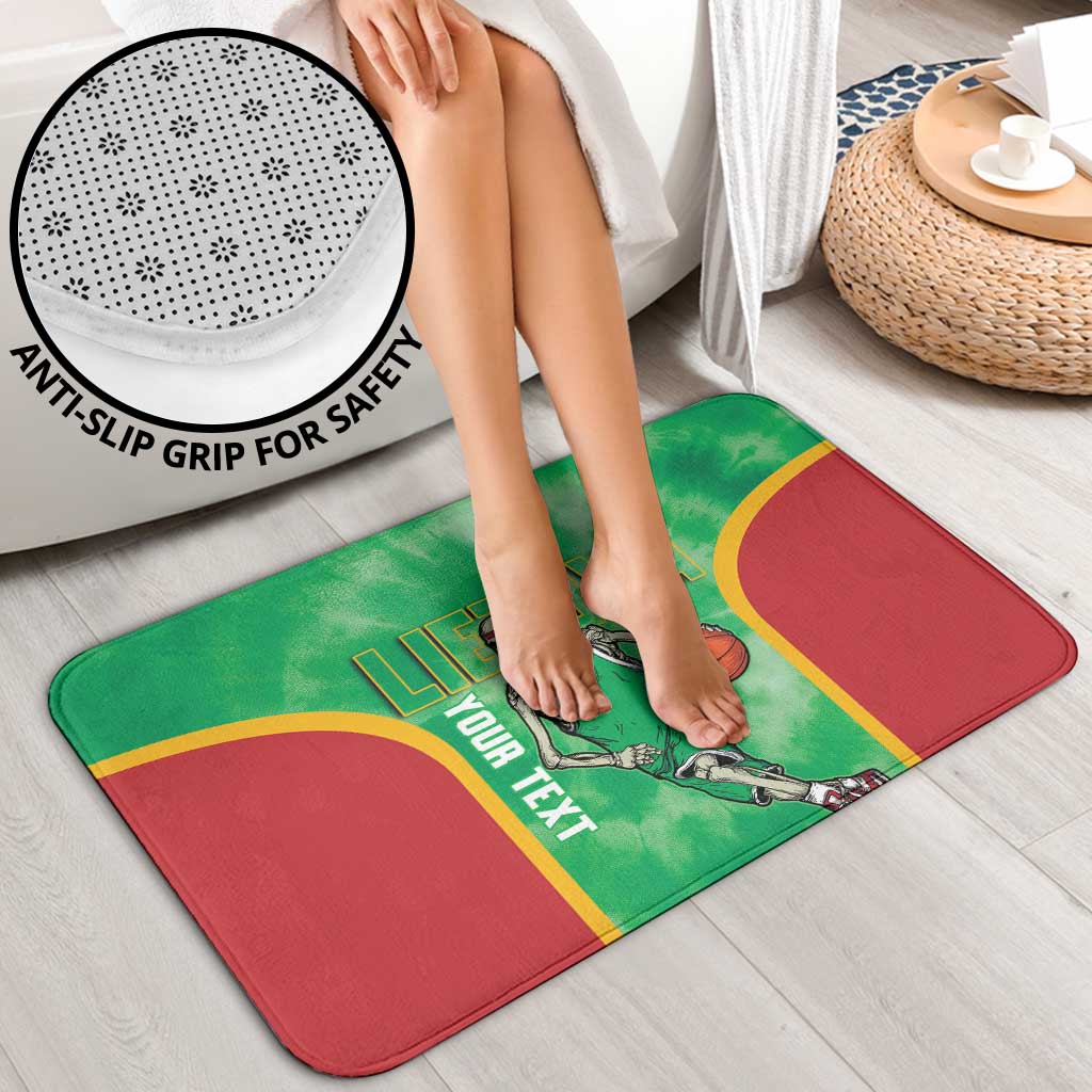 Lithuania Tie Dye Basketball Custom Bathroom Set Lietuva Skeleton Green - Wonder Print Shop