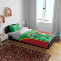Lithuania Tie Dye Basketball Custom Bedding Set Lietuva Skeleton Green - Wonder Print Shop