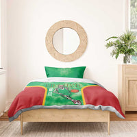 Lithuania Tie Dye Basketball Custom Bedding Set Lietuva Skeleton Green - Wonder Print Shop