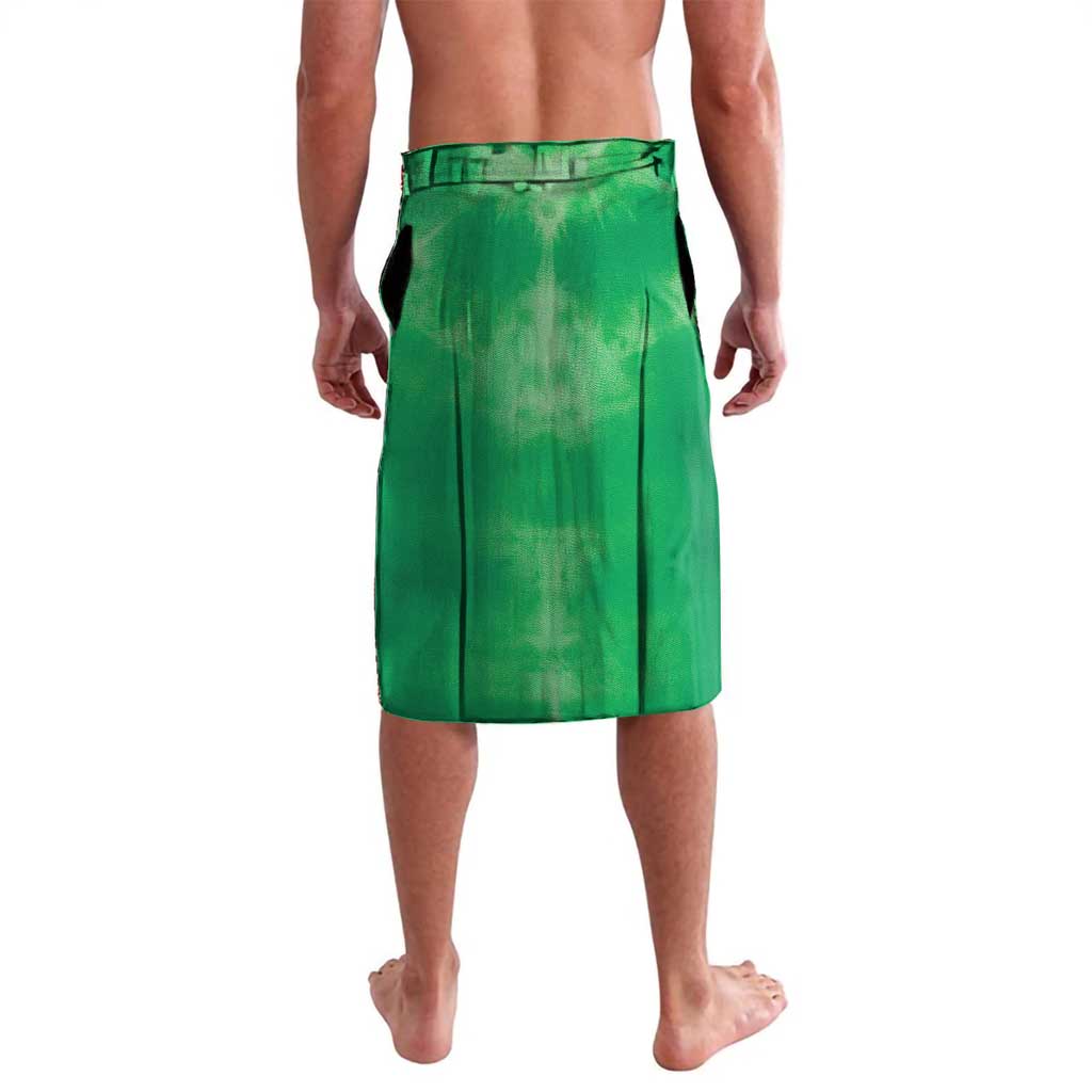 Lithuania Tie Dye Basketball Custom Lavalava Lietuva Skeleton Green - Wonder Print Shop