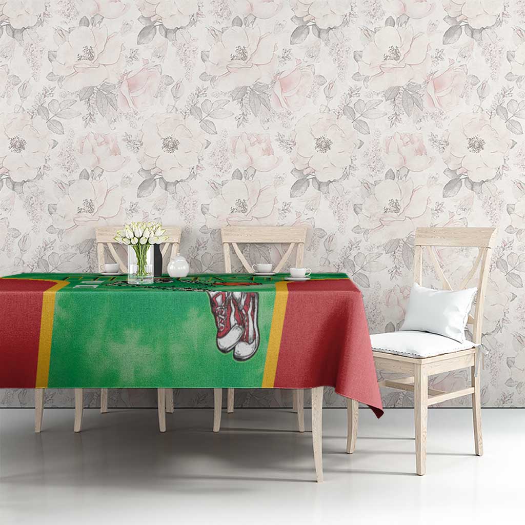 Lithuania Tie Dye Basketball Custom Tablecloth Lietuva Skeleton Green - Wonder Print Shop
