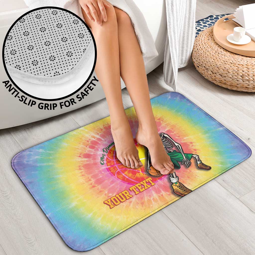 Lithuania Basketball Custom Bathroom Set 100th Anniversary Skeleton Colorful Tie Dye - Wonder Print Shop