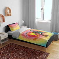 Lithuania Basketball Custom Bedding Set 100th Anniversary Skeleton Colorful Tie Dye - Wonder Print Shop