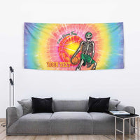 Lithuania Basketball Custom Tapestry 100th Anniversary Skeleton Colorful Tie Dye - Wonder Print Shop