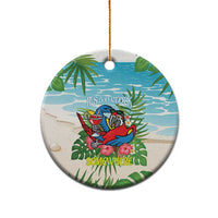 Guyana Christmas Ceramic Ornament Chilling Macaw It's 5 o'clock Somewhere - Wonder Print Shop