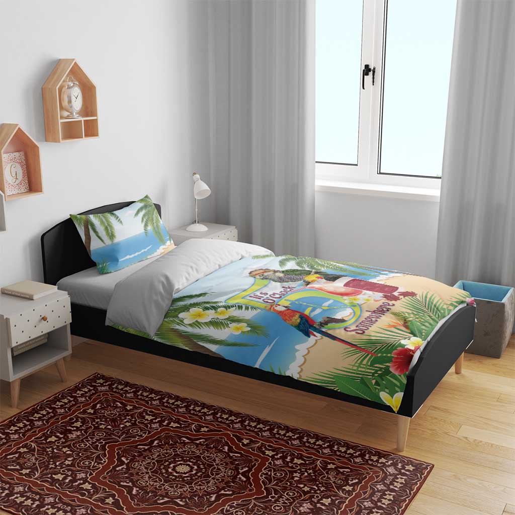 Guyana Christmas Bedding Set Macaw Red-fan Parrot Tropical Vibes - Wonder Print Shop
