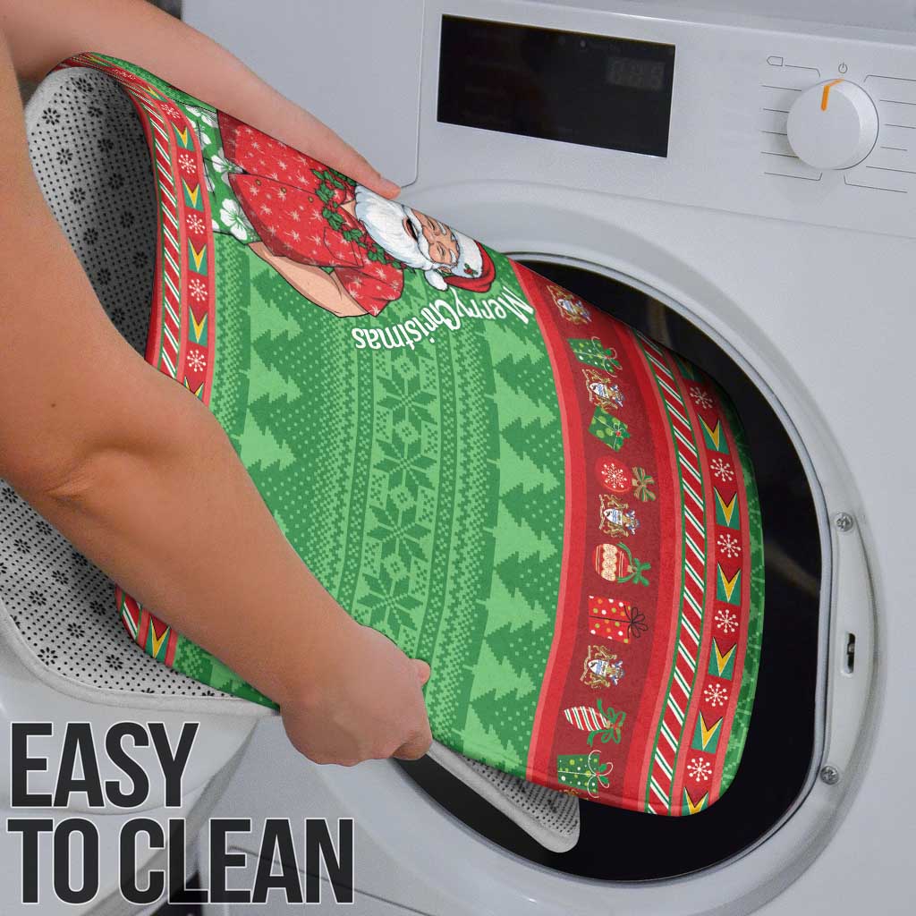 Guyana Christmas Bathroom Set Santa With Macaw Parrot Merry Xmas - Wonder Print Shop
