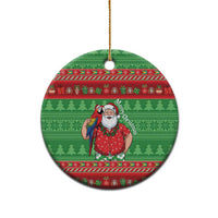 Guyana Christmas Ceramic Ornament Santa With Macaw Parrot Merry Xmas - Wonder Print Shop
