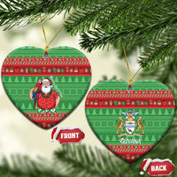 Guyana Christmas Ceramic Ornament Santa With Macaw Parrot Merry Xmas - Wonder Print Shop