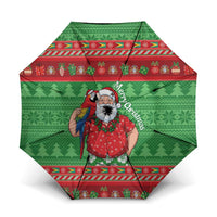 Guyana Christmas Umbrella Santa With Macaw Parrot Merry Xmas - Wonder Print Shop