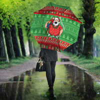 Guyana Christmas Umbrella Santa With Macaw Parrot Merry Xmas - Wonder Print Shop