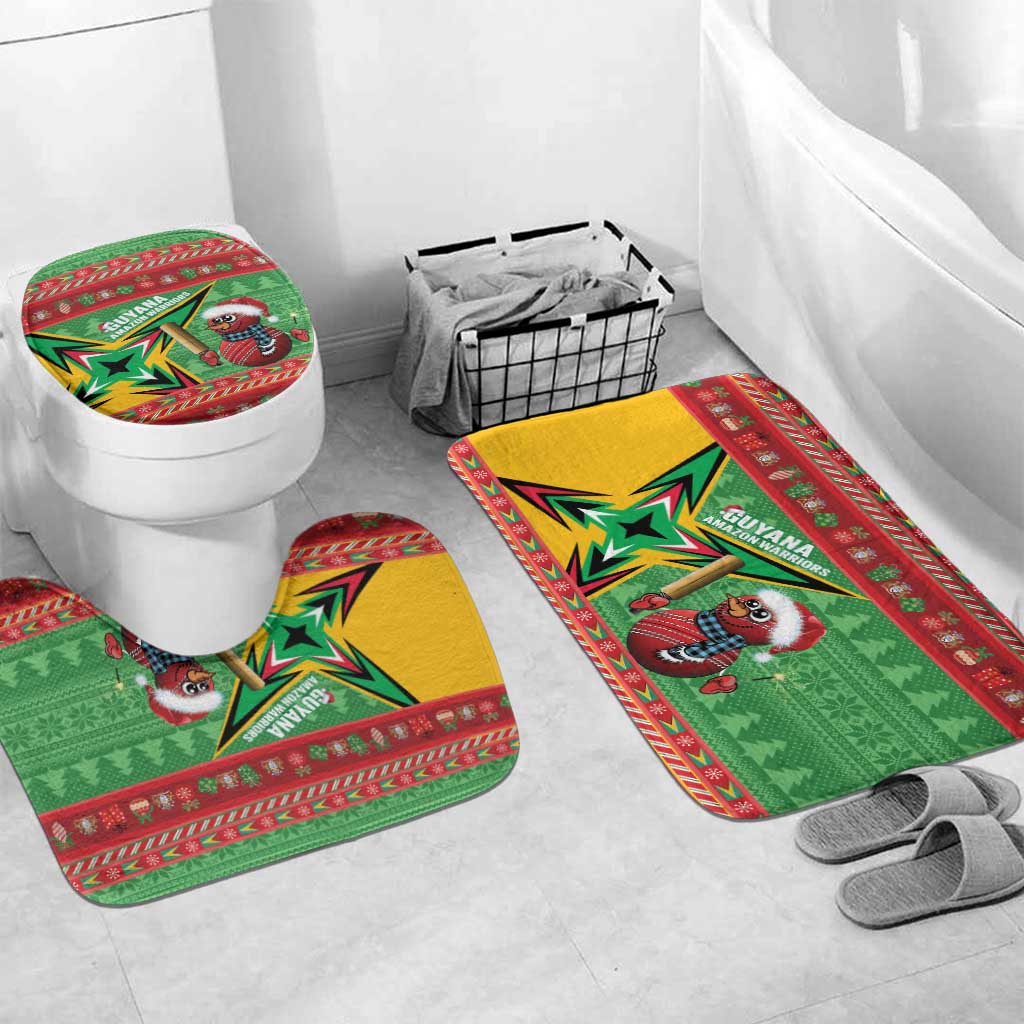 Guyana Cricket Christmas Bathroom Set Amazon Warriors Merry Xmas - Wonder Print Shop