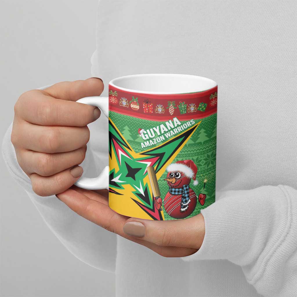 Personalized Guyana Cricket Christmas Ceramic Mug Amazon Warriors Merry Xmas - Wonder Print Shop